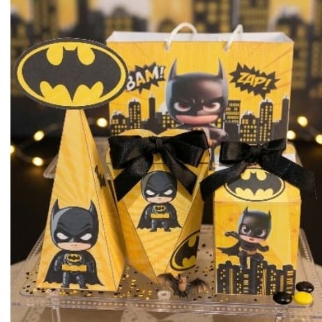 kit Caixinhas Personalizadas Lembrancinhas Batman Baby ( PEGUE E MONTE )