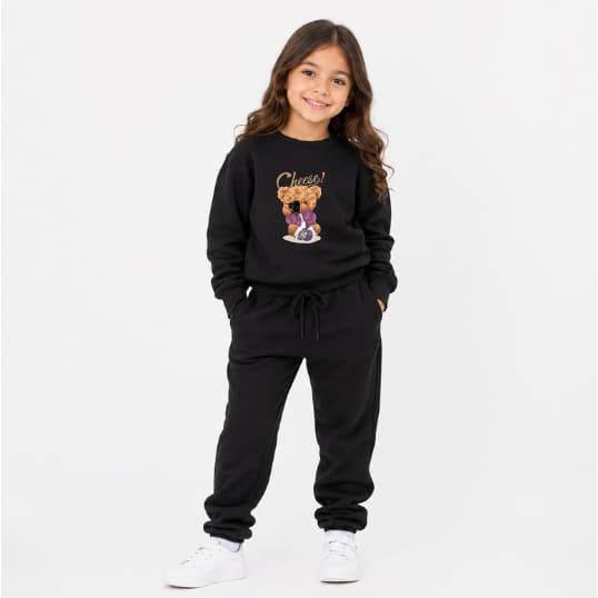 Conjunto Gola Careca Infantil Conforto Premium Calça e Blusa Várias Cores Estampa Ursinho Chesse