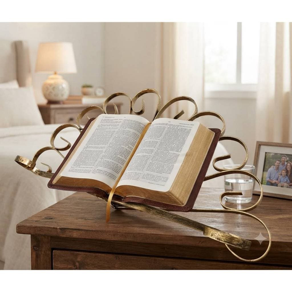 Porta biblia suporte livro apoio de livros ouro velho