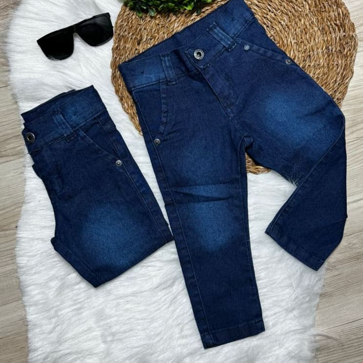 Calça Jeans com Lycra Infantil Meninos Bebes 01 a 08 anos