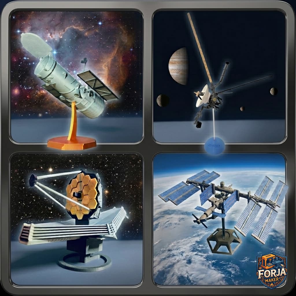Réplicas Históricas da NASA:  Hubble - Voyager 3D - James Webb - Estação Espacial Internacional (ISS)
