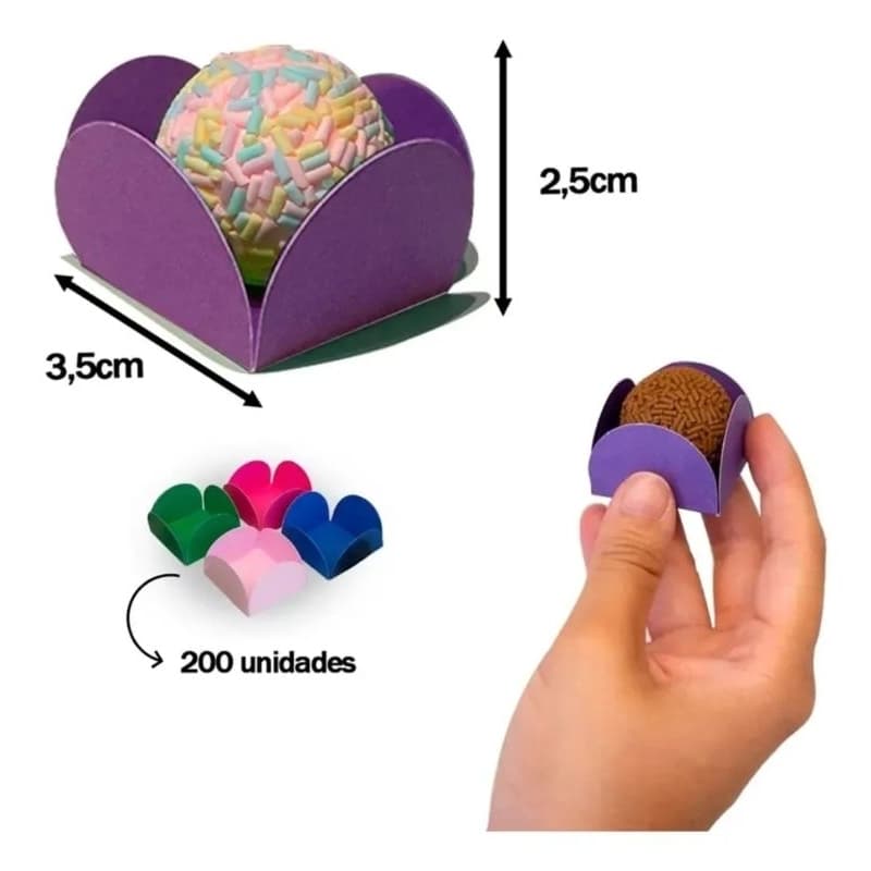 Forminhas 4 Pétalas para Doces com Material Resistente
