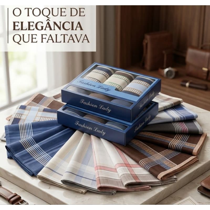 Kit com 3 lenços Masculino de tecido de algodão  sortidos