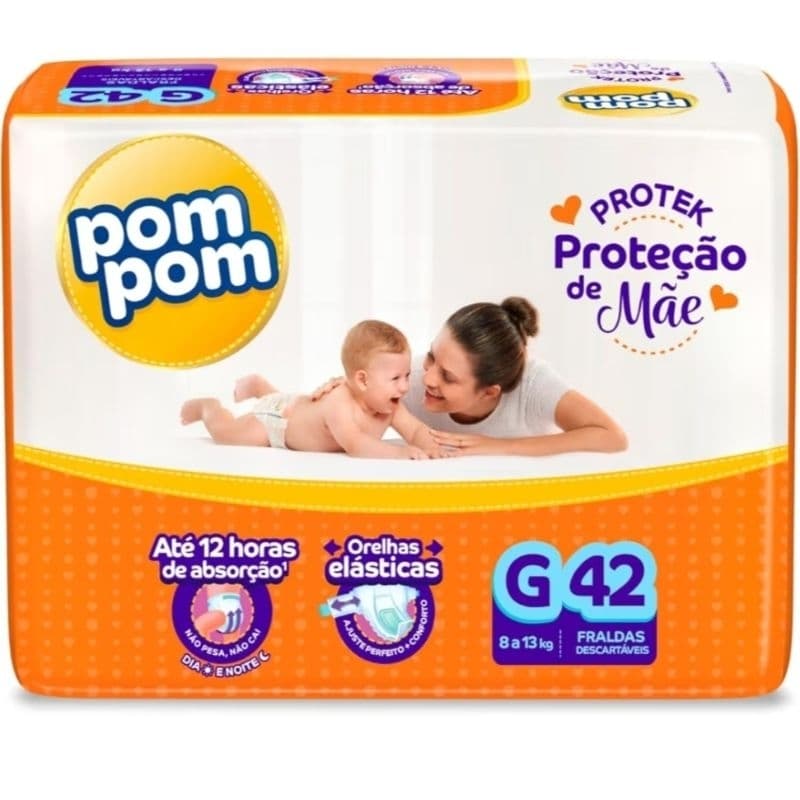 Fralda Pom Pom Derma Protek Mega G com 42un