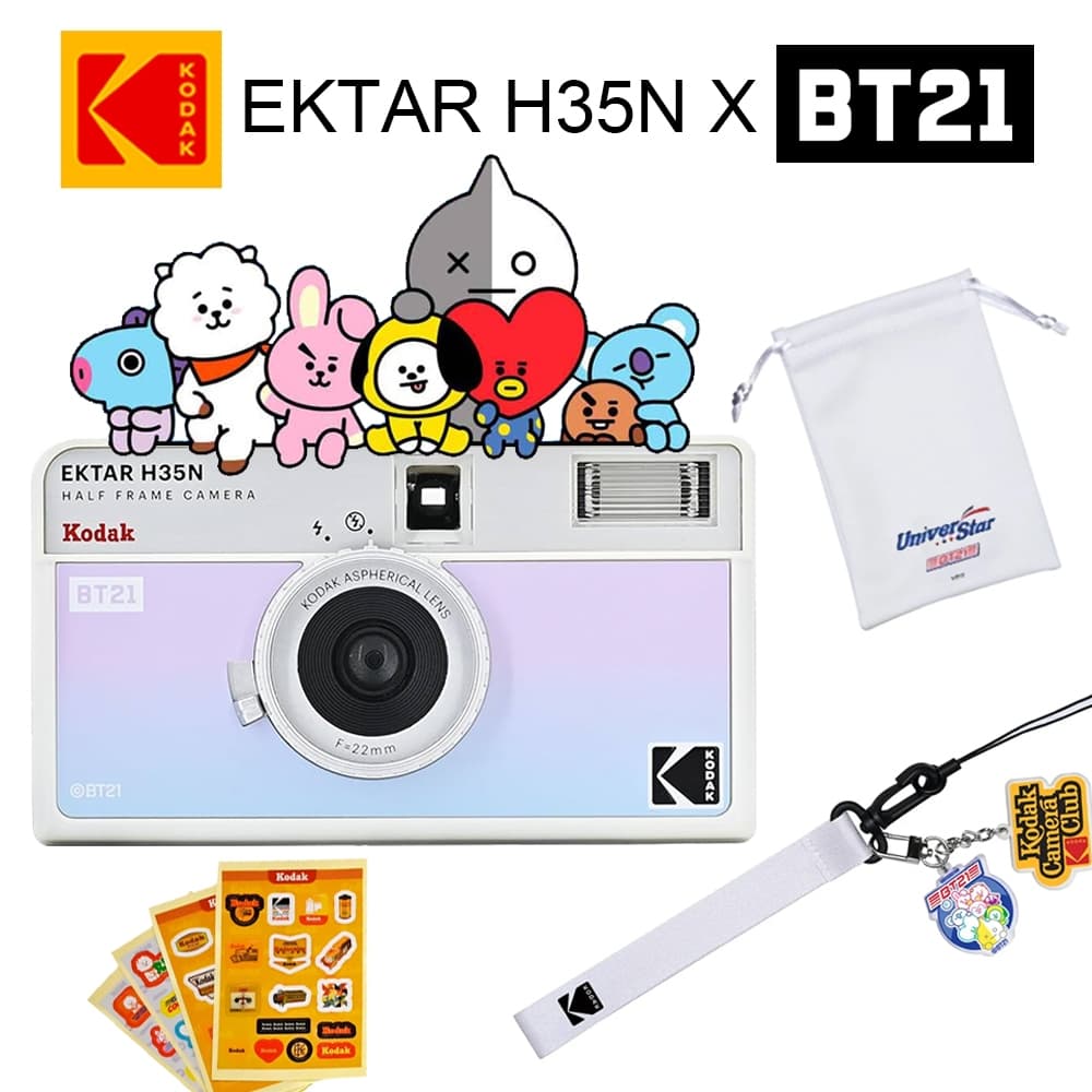 KODAK EKTAR H35N BT21 Câmera Analógica 35mm Half Frame Reutilizável Retrô Filme Kpop BTS Presente