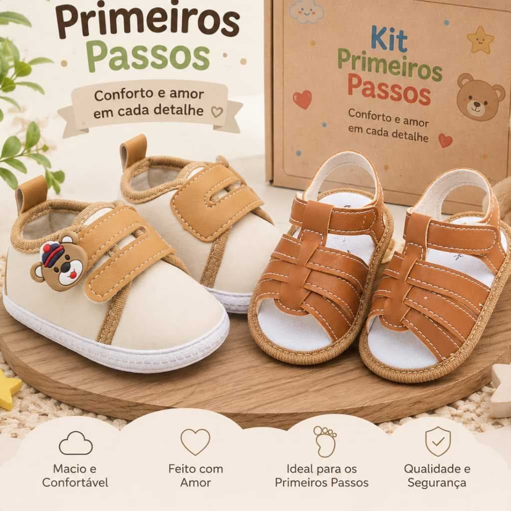 Kit 2 pares Tênis Menino Sandália Leve Confortável Antiderrapante 13 ao 18