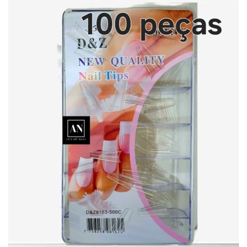 Tip bailarina d&z 100 unidades Transparente realista caixa acrílica postiça tips