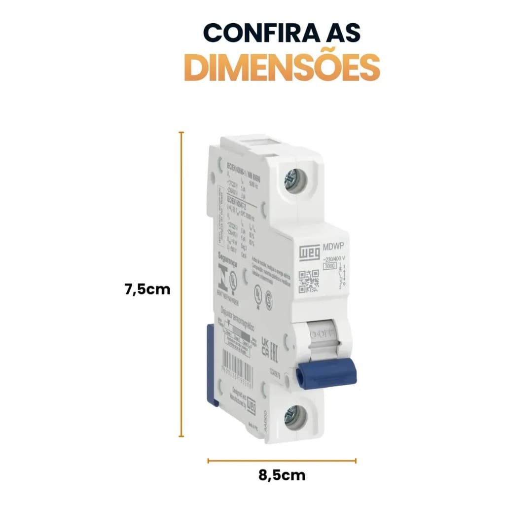 Kit 10 Disjuntores Din Monopolares 50a Curva C Mdwp Weg