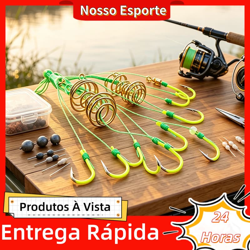 4 Pçs Caixa Alta Carbono Ganchos De Pesca Carpa De Aço Alimentador Bomba Prova De Explosão