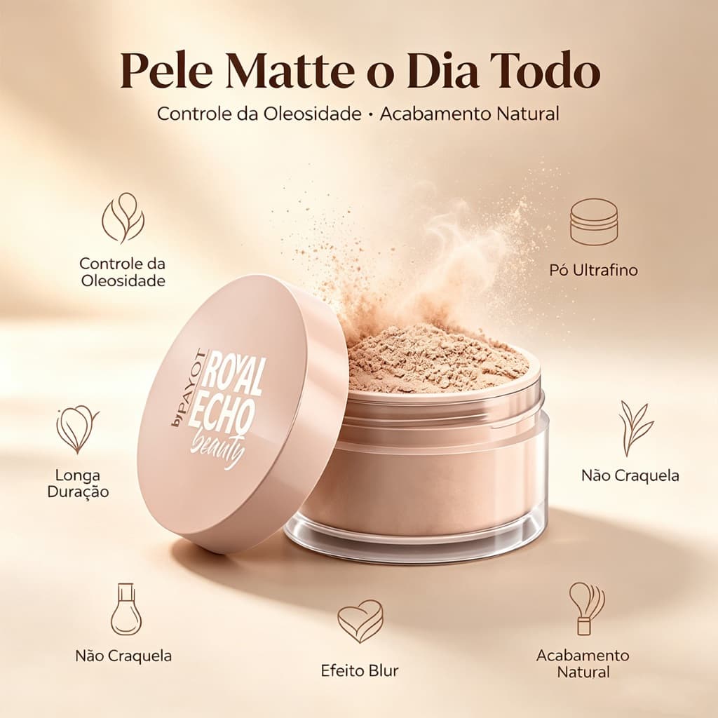 Pó Solto Facial Matte Controle da Oleosidade Fixador de Maquiagem Pó Ultrafino Longa Duração Efeito Blur Disfa
