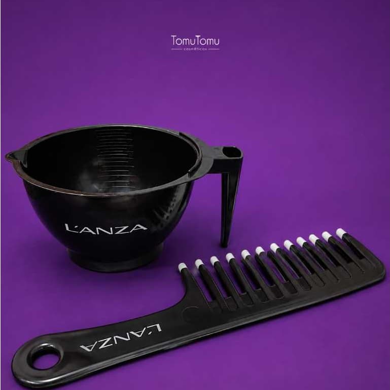 Kit Cumbuca Para Tintura De Cabelo Profissional Com Apoio Para Pincel + Pente