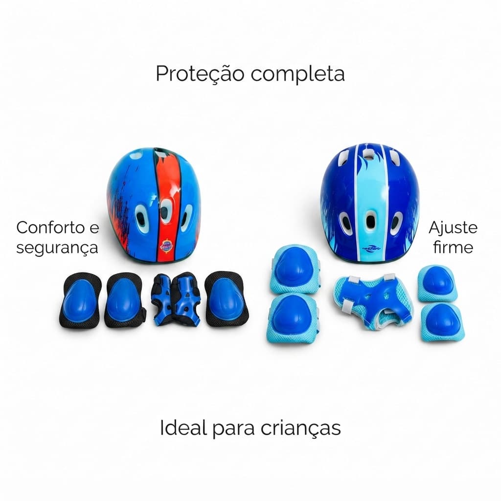 Kit proteção infantil completo 7 peças conforto segurança resistente