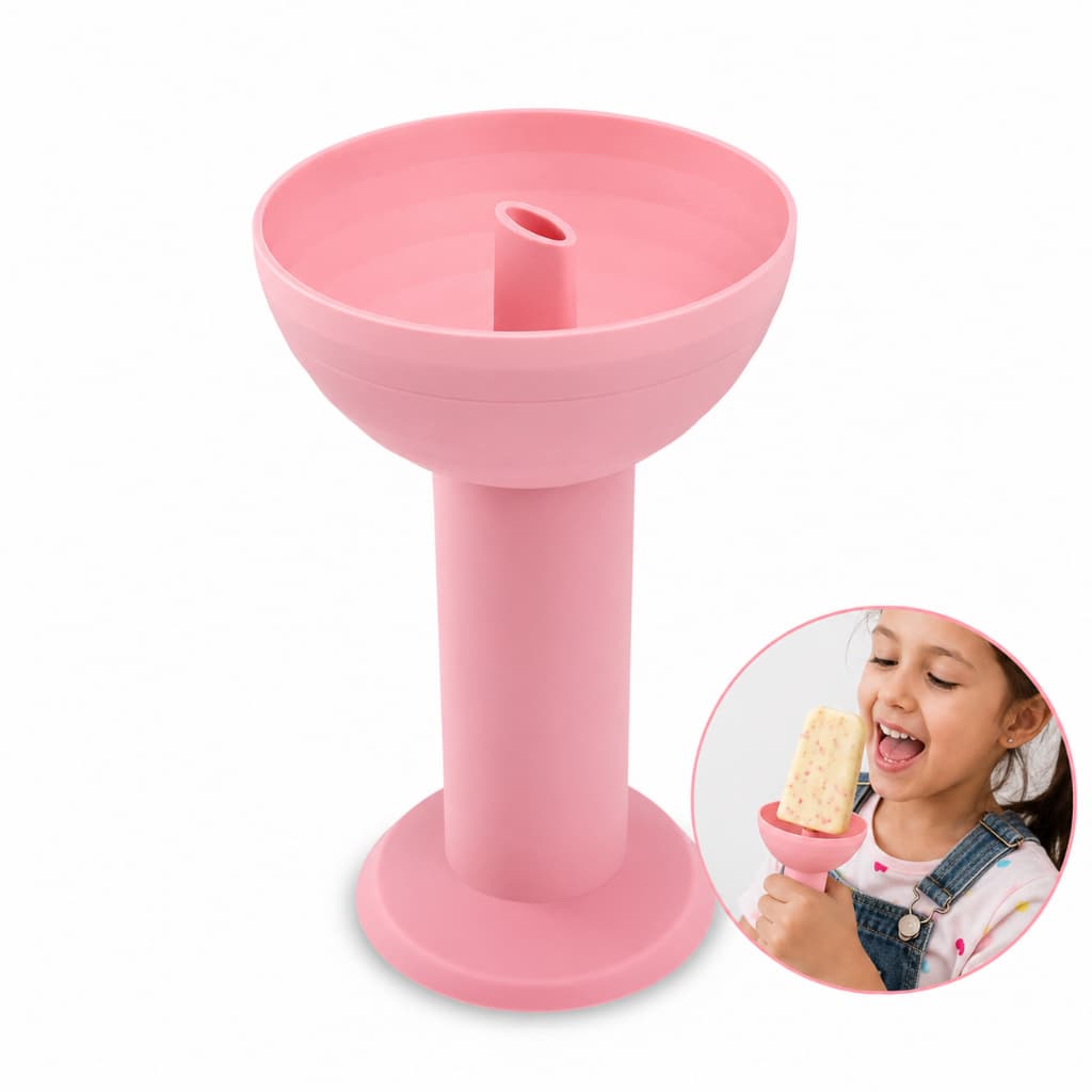 Porta Picolé Anti Gotejamento Infantil Coletor de Gotas Reutilizável Livre BPA Rosa Azul