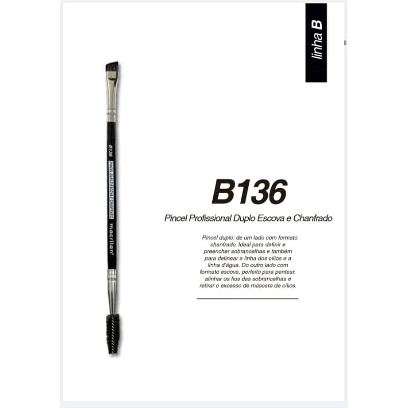 Compartilhar: Pincel Duplo Sobrancelha Escova Chanfrado Macrilan Black B136