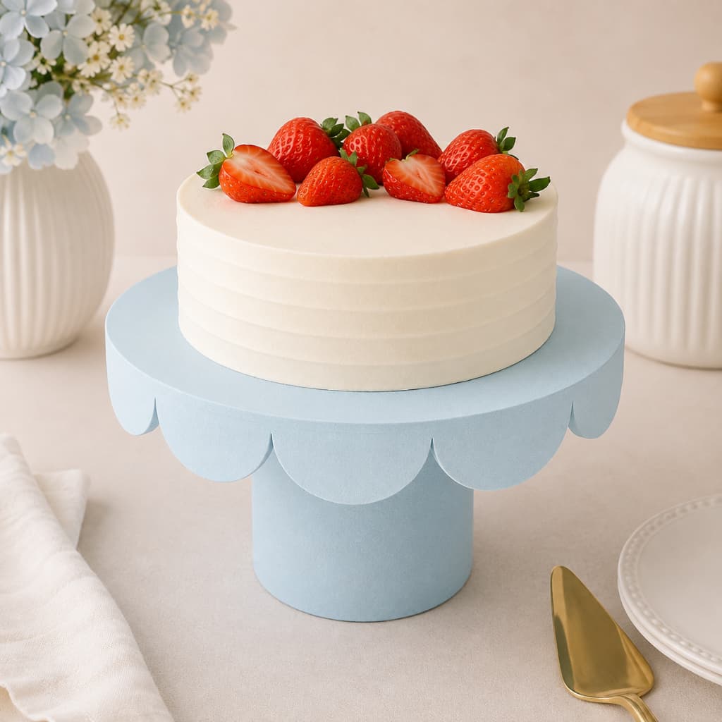 Suporte de Bolo Concha 24cm com Base Removível para Bolos Tortas e Doces