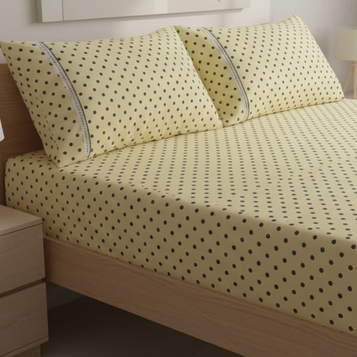 Jogo de Cama Lençol 3 Peças 100% Algodão Malha Macia com Elástico e Fronhas