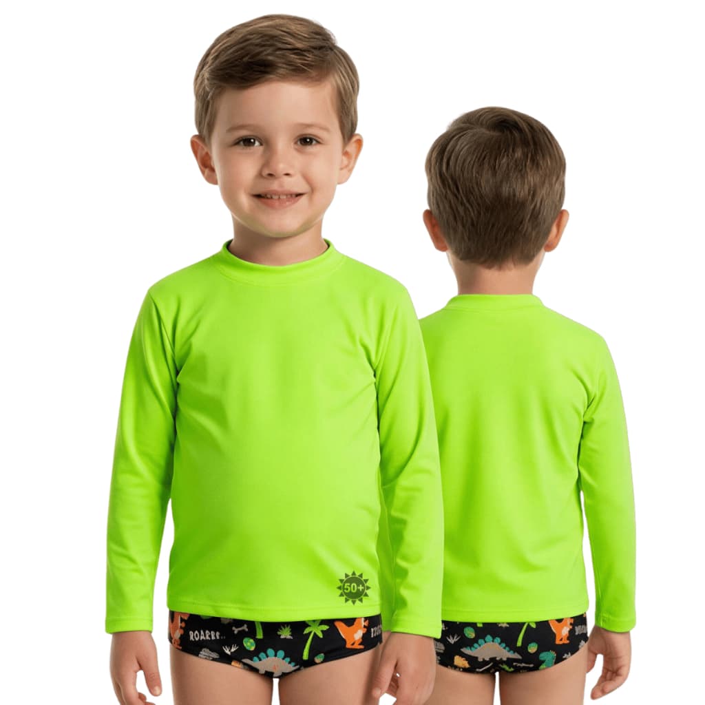 Conjunto UV Camisa + sunga infantil/juvenil praia/piscina para meninos de 1 à 16a nos