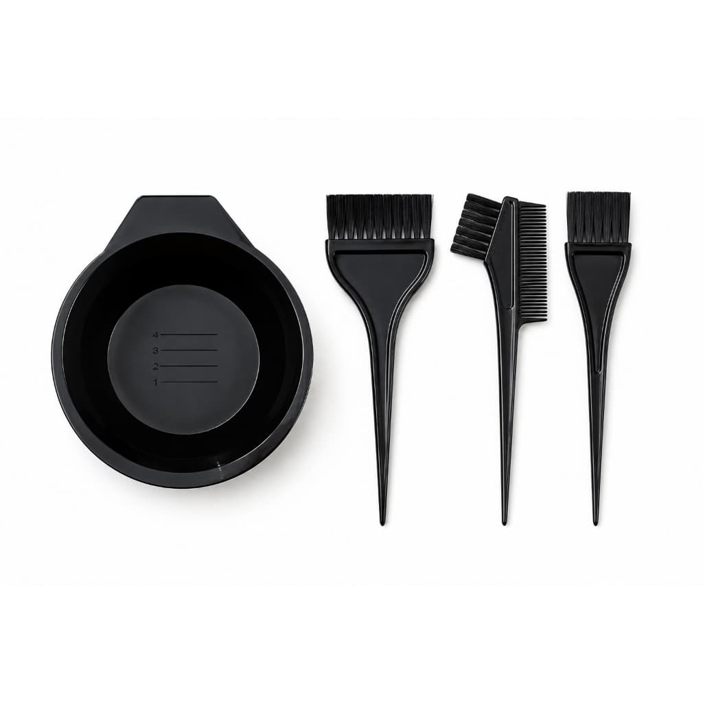 Kit Pintura Tintura de Cabelo Com 3 Pincéis e 01 Recipiente
