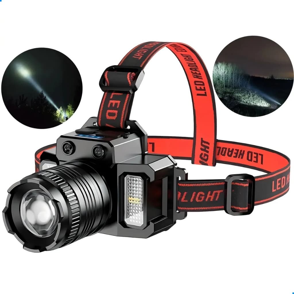 Lanterna de cabeça com sensor de movimento LED potente recarregável ajustável de Farol Ideal para Camping
