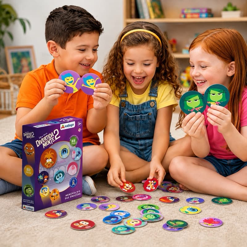 Jogo da Memória Divertida Mente 2 Infantil Educativo 32 Peças Xalingo