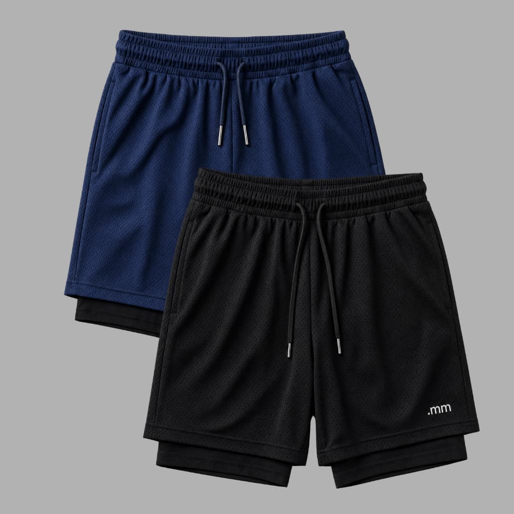 Kit 2 Short Termico Compreensão Bermuda 2 Em 1 Dry Fit Com Bolso Celular