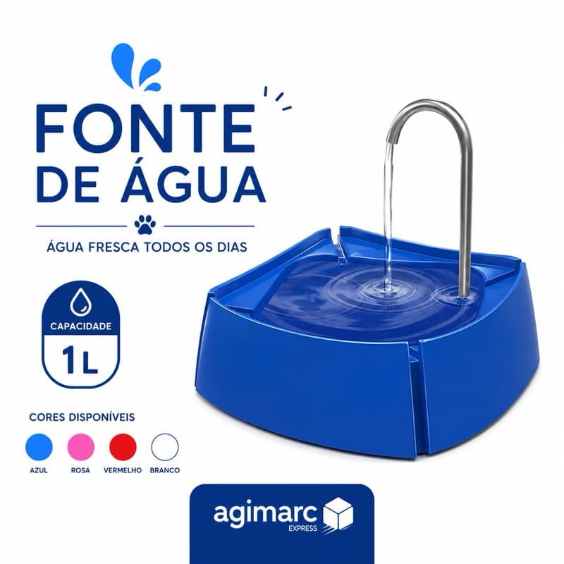 Bebedouro Fonte de Água Little Dado Mec Pet 1L Fresca Reservatório Cachorro Gato Pets Animais Fácil de Limpar Interativo