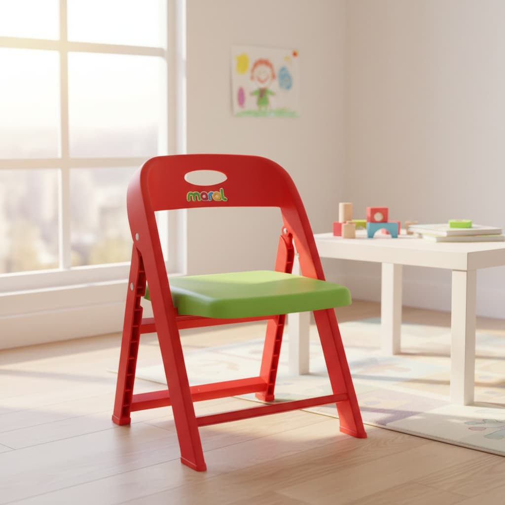 Cadeirinha Infantil Compacta Dobrável Assento Seguro Conforto Portatil Vermelha