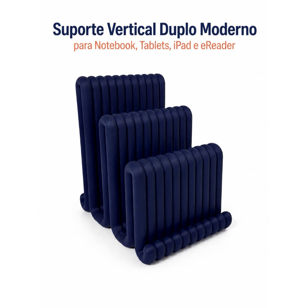 Suporte Vertical para Notebook MacBook Tablet Ipad Kindle Organizador de Mesa com 3 Divisórias