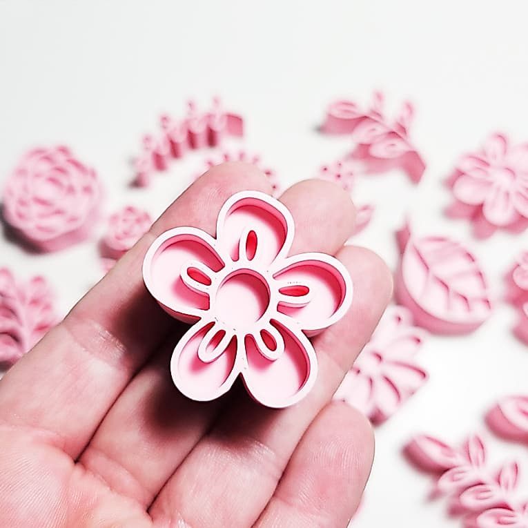 Carimbo Floral para Argila KIT 21 Peças