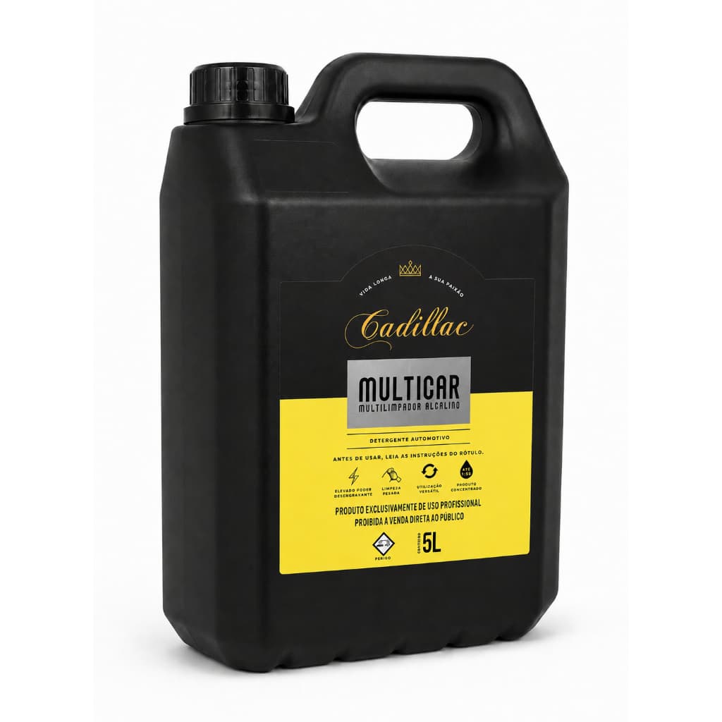 Multicar 5L Cadillac Multilimpador Alcalino Concentrado Limpeza Detalhada Automotiva