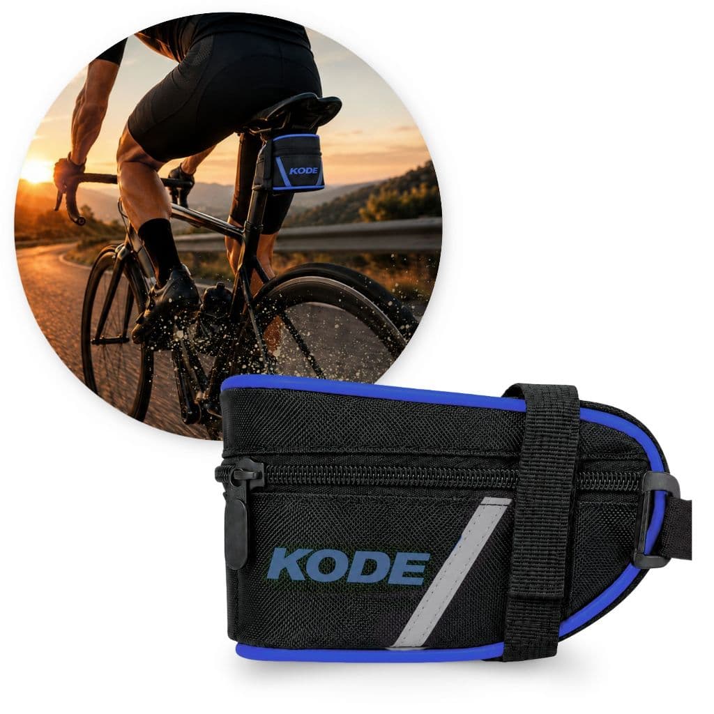 Bolsa De Selim Para Bike C/ Refletor Case Azul Bicicleta