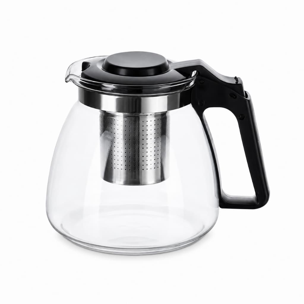 Bule de Vidro 1000ml com Coador em Inox para Chá Café 1 Litro