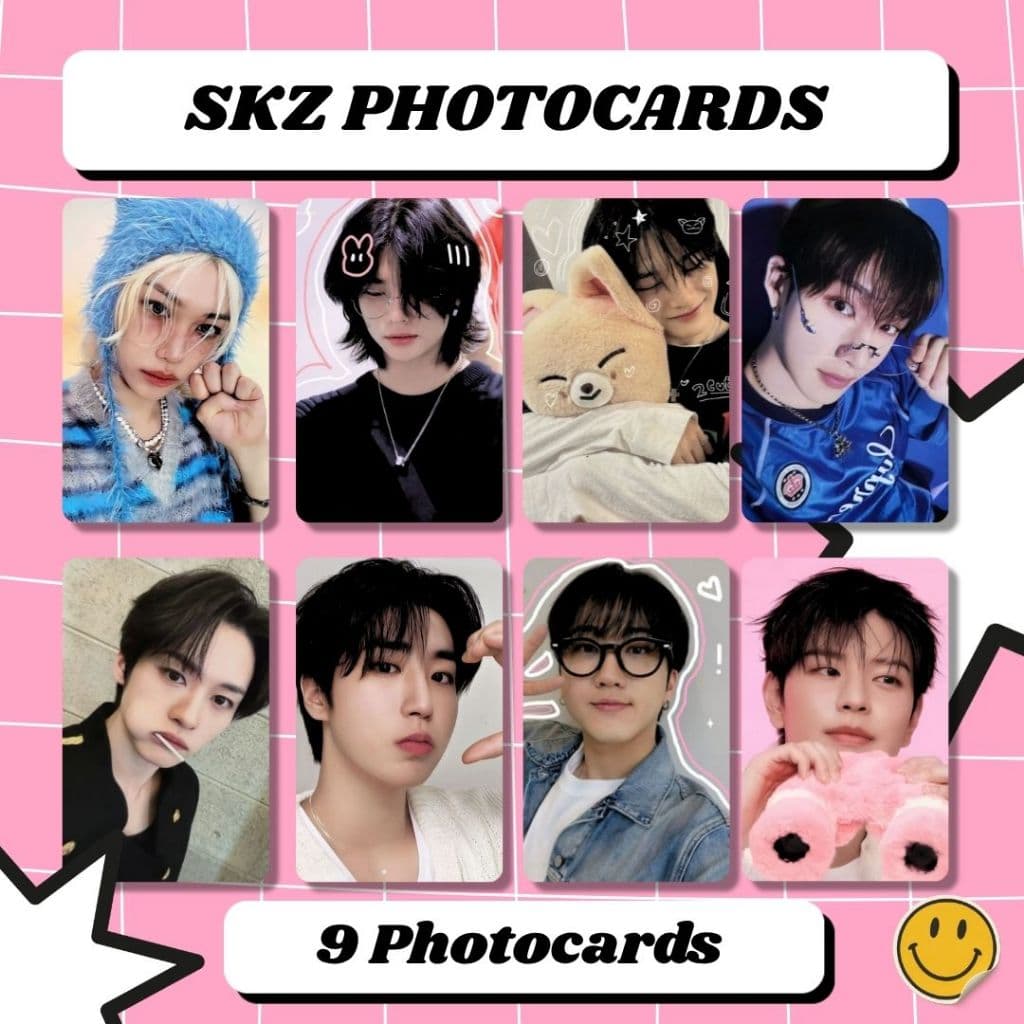 Kit 9 Photocards Stray Kids - frente e verso - kpop - Felix, hyunjin, I.n, jisung, lee know, changbin, seungmin, chan