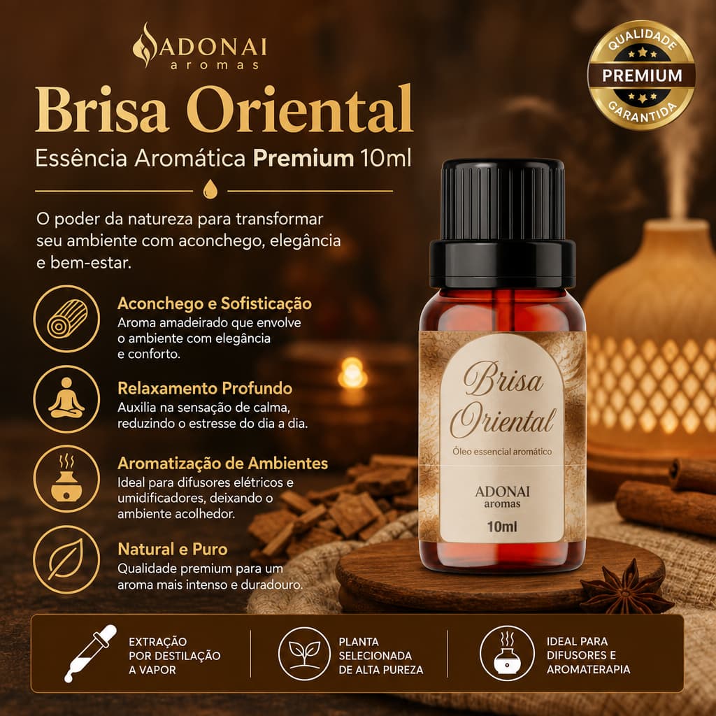 Essência Aromática Madeira Oriental 10ml Aroma Amadeirado Difusor Elétrico Umidificador