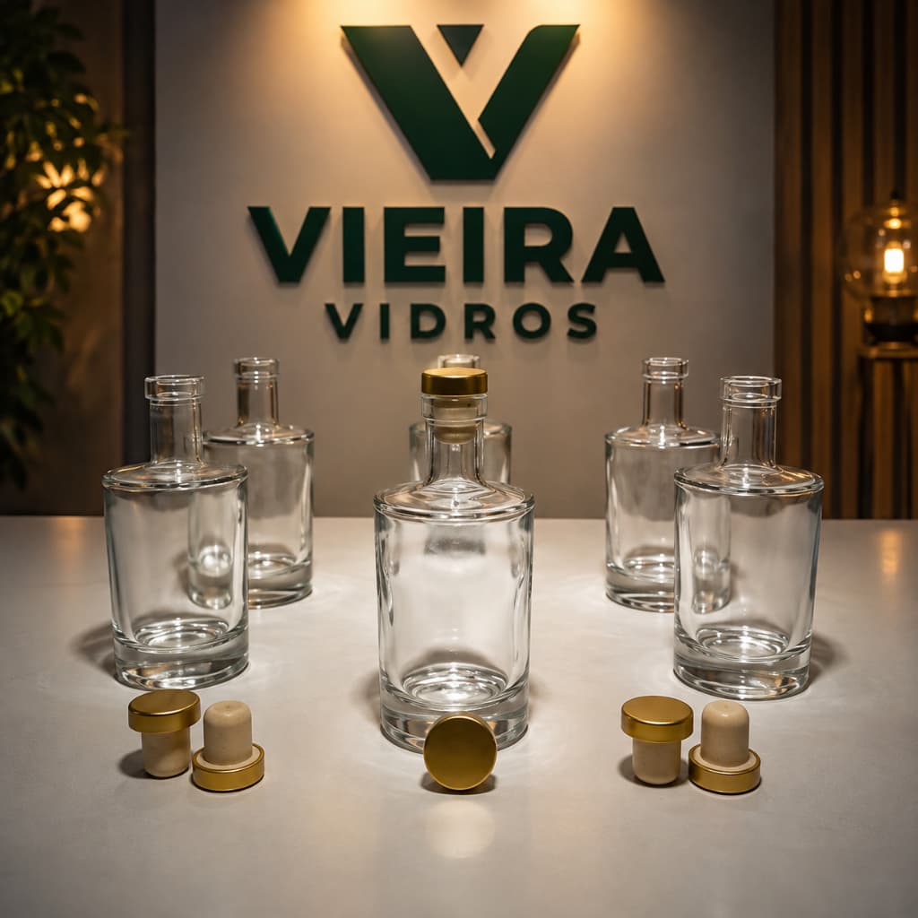 Kit 01/02UN  Mini Garrafa de Vidro Nuance 100ml + Rolha Dourada - para Lembrancinhas, Pimentas e Decoraçôes.