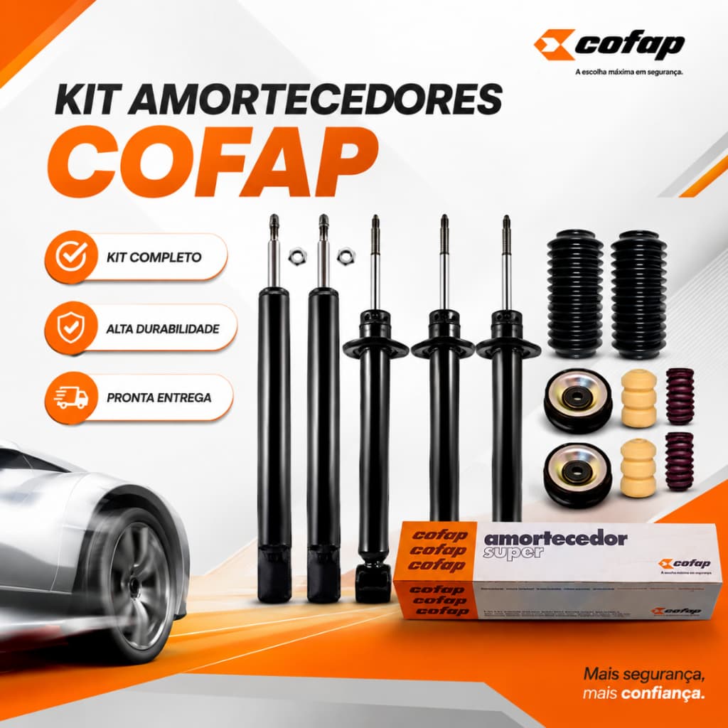 4 Amortecedor+kit Suspensão Gol G2 G3 G4 2000 2001 2002 2003 04 05 Completo Cofap