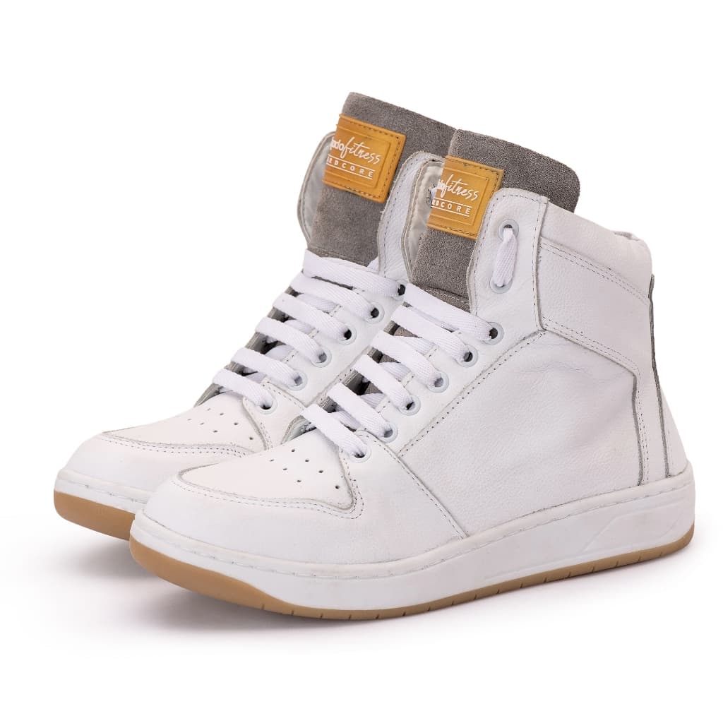 Botinha Academia Tenis Feminino Treino Fit Leve Macia Couro Legitimo Detalhes