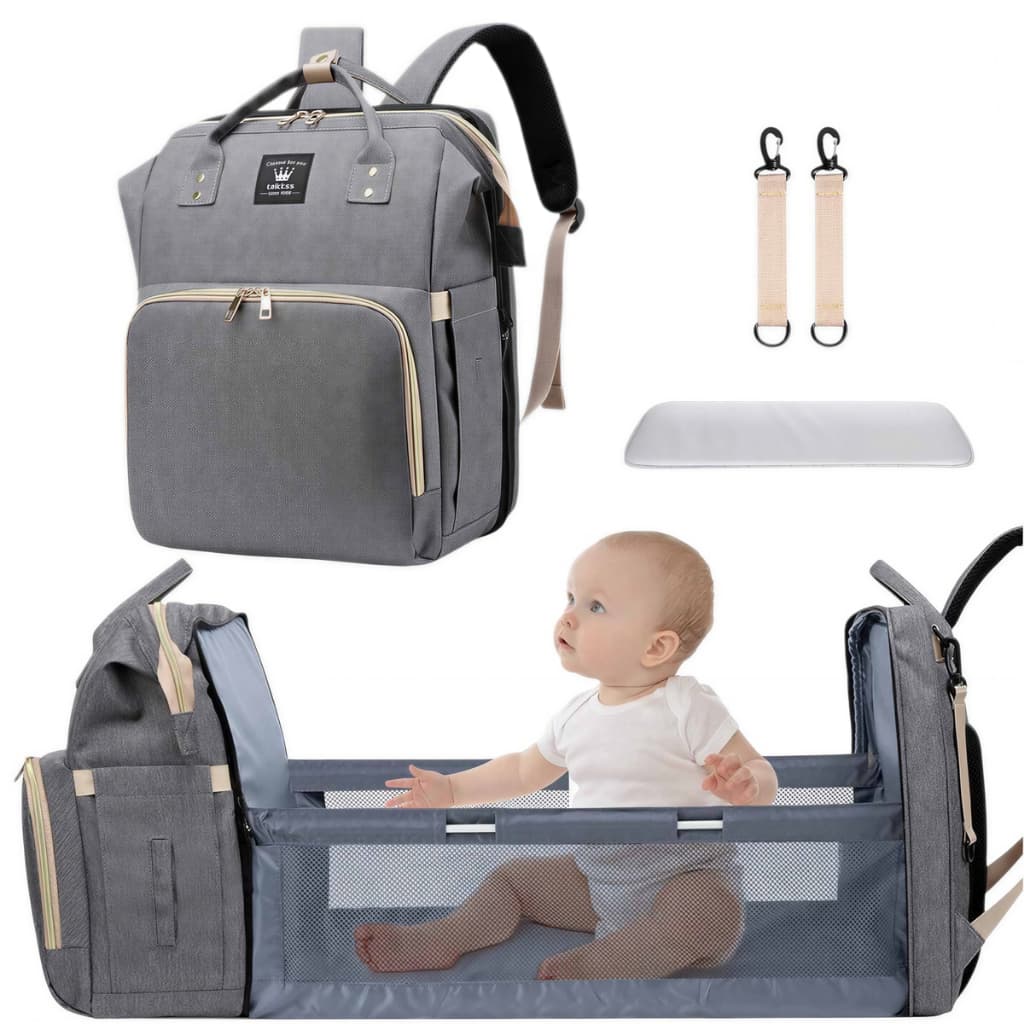 Mochila Maternidade Bolsa Térmica Bebe Berço Com Trocador