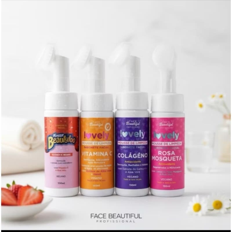 Mousse de limpeza sabonete facial mousse espuma de limpeza lovely vegano 150ML