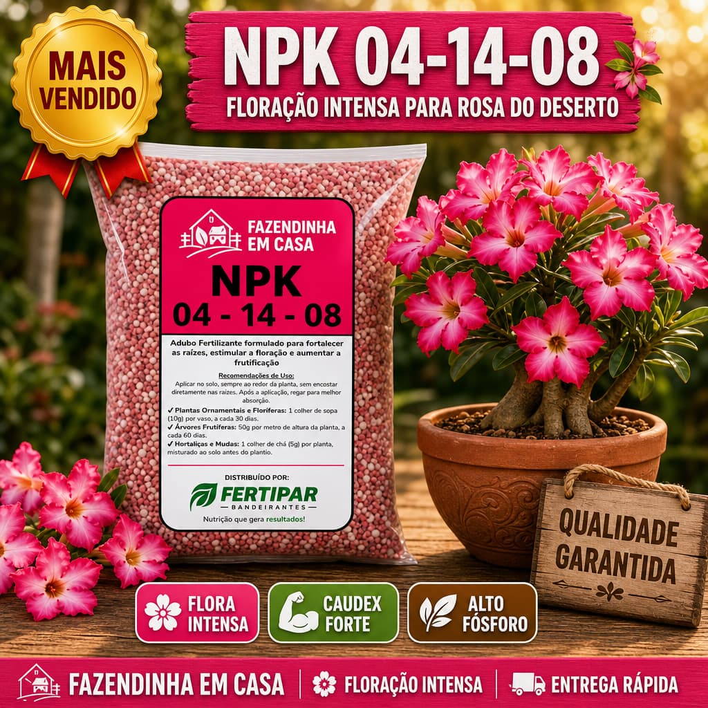 Adubo Fertilizante NPK 04-14-08 5kg Perfeito para Nutrição, Floração, Enraizamento e Frutificação