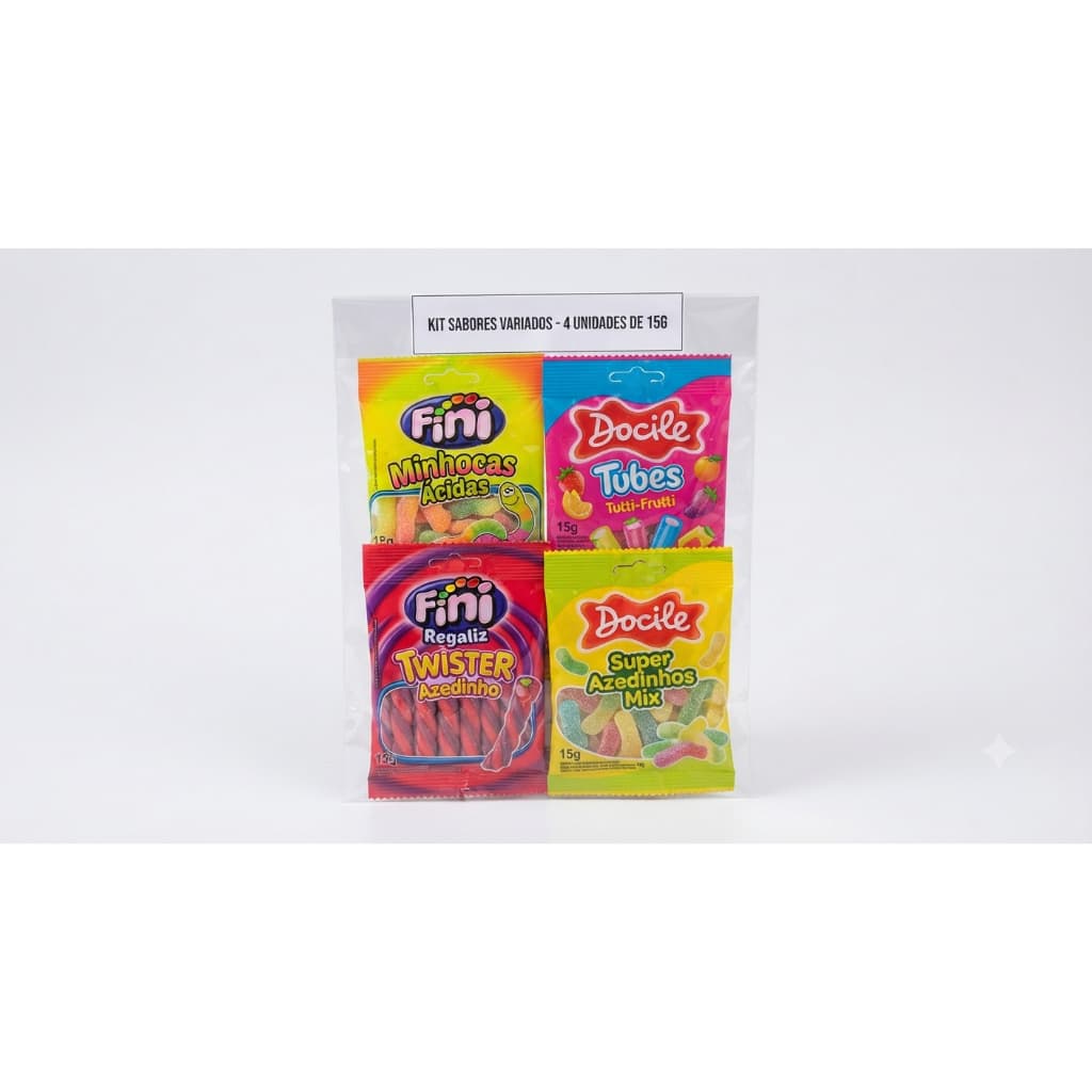 Kit Fini Tubes Sortidos 5/10/20 Uni - Balas de Gelatina Original para Lembrancinha e Festa | Frete Grátis