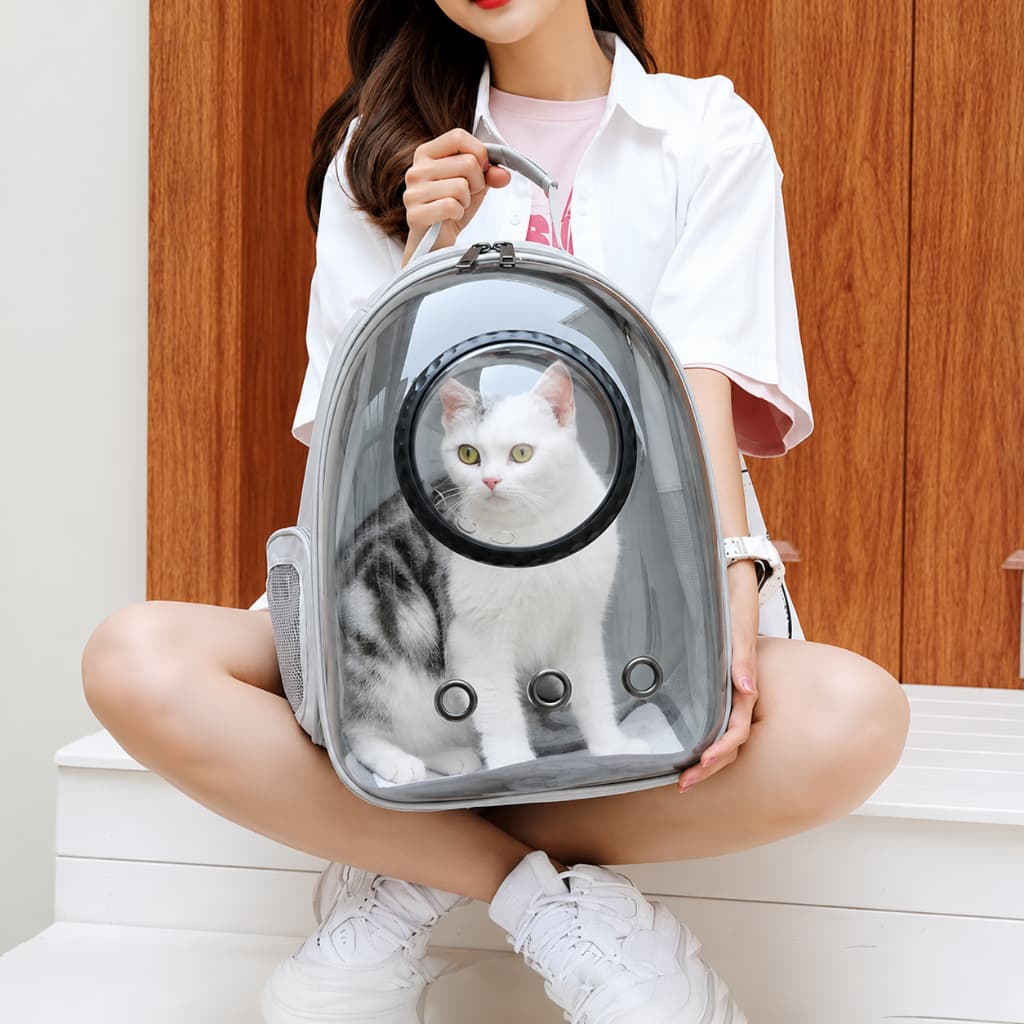 Mochila Transparente Pet Visão Panorâmica Astronauta Portátil Espaçosa Ventilada