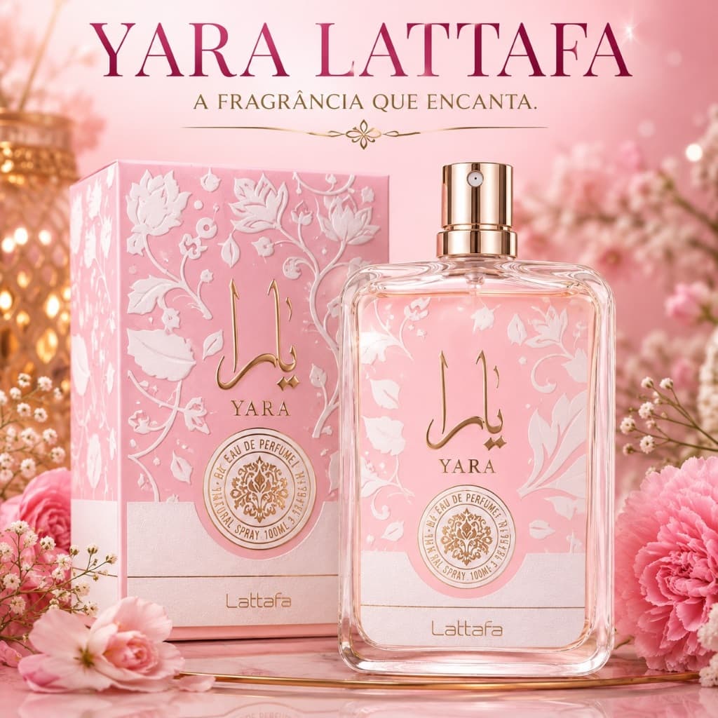 Yara Lattafa Feminino 100ml Perfume Importado Elegante e Sofisticado