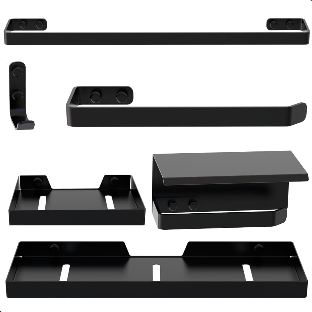 Kit Acessórios Para Banheiro 6 Peças Preto Fosco SF.MAX