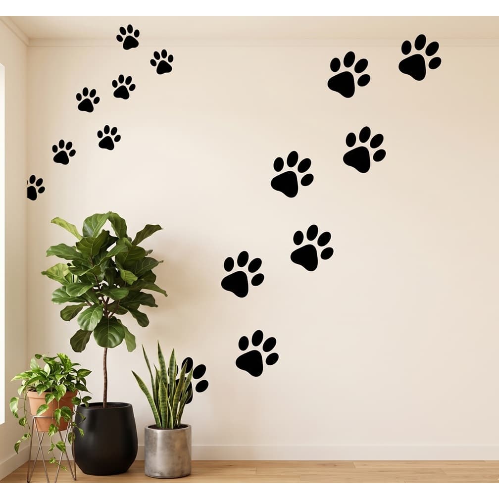 Adesivo kit 60 Patinhas Pegadas Pet Shop