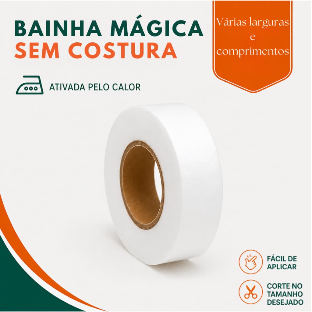 Bainha Mágica Instantanea Dupla Face Fita Termocolante Faça Barras de Calças Vestidos Saias Cortinas