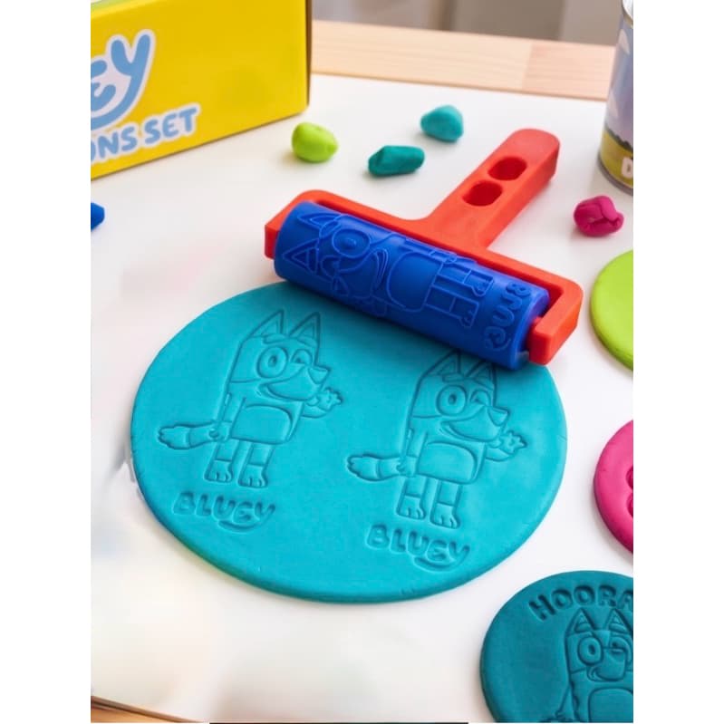 Kit de Massinha com Rolinho Texturizador - Blue