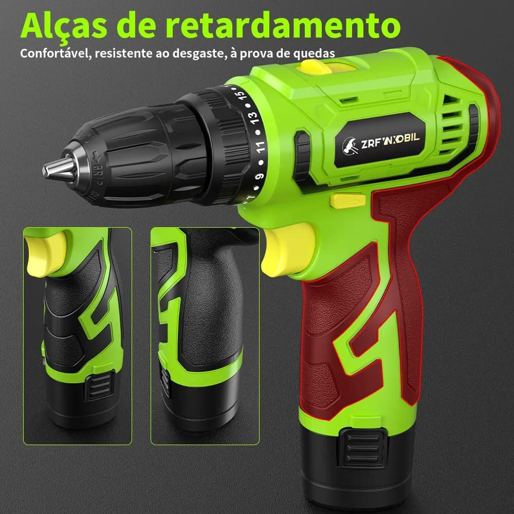 Parafusadeira e parafusadeira elétrica 3/8 Sem Fio a Bateria Profissional ferramentas multiuso