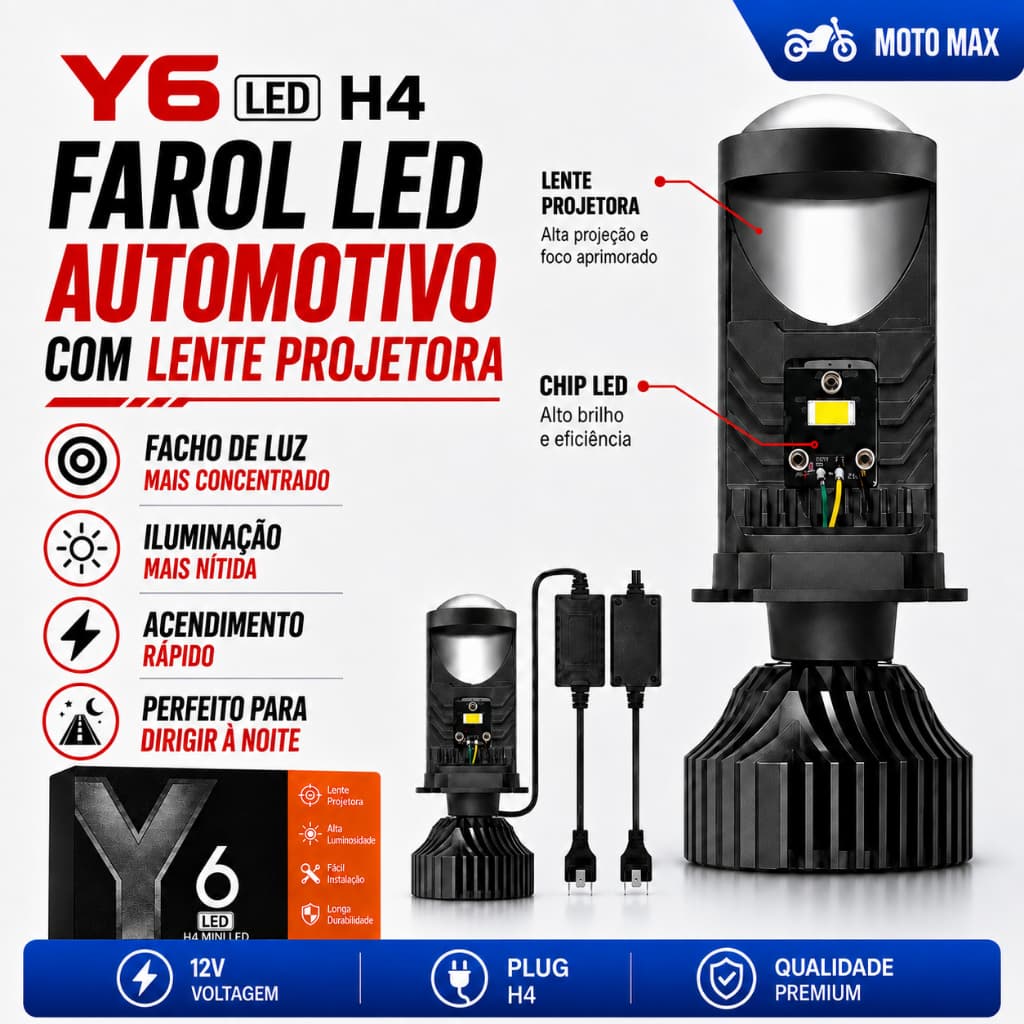 2 Pcs 24000LM Ônibus H4 LED Kit De Conversão De Farol Hi/Lo com Mini Projetor De Lente De Carro