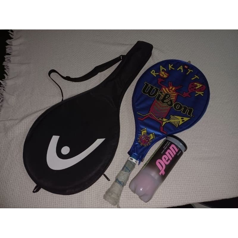 kit de tênis com:1 Raquete Head 1 Raquete Wilson1 Tubo de bolinhas Penn